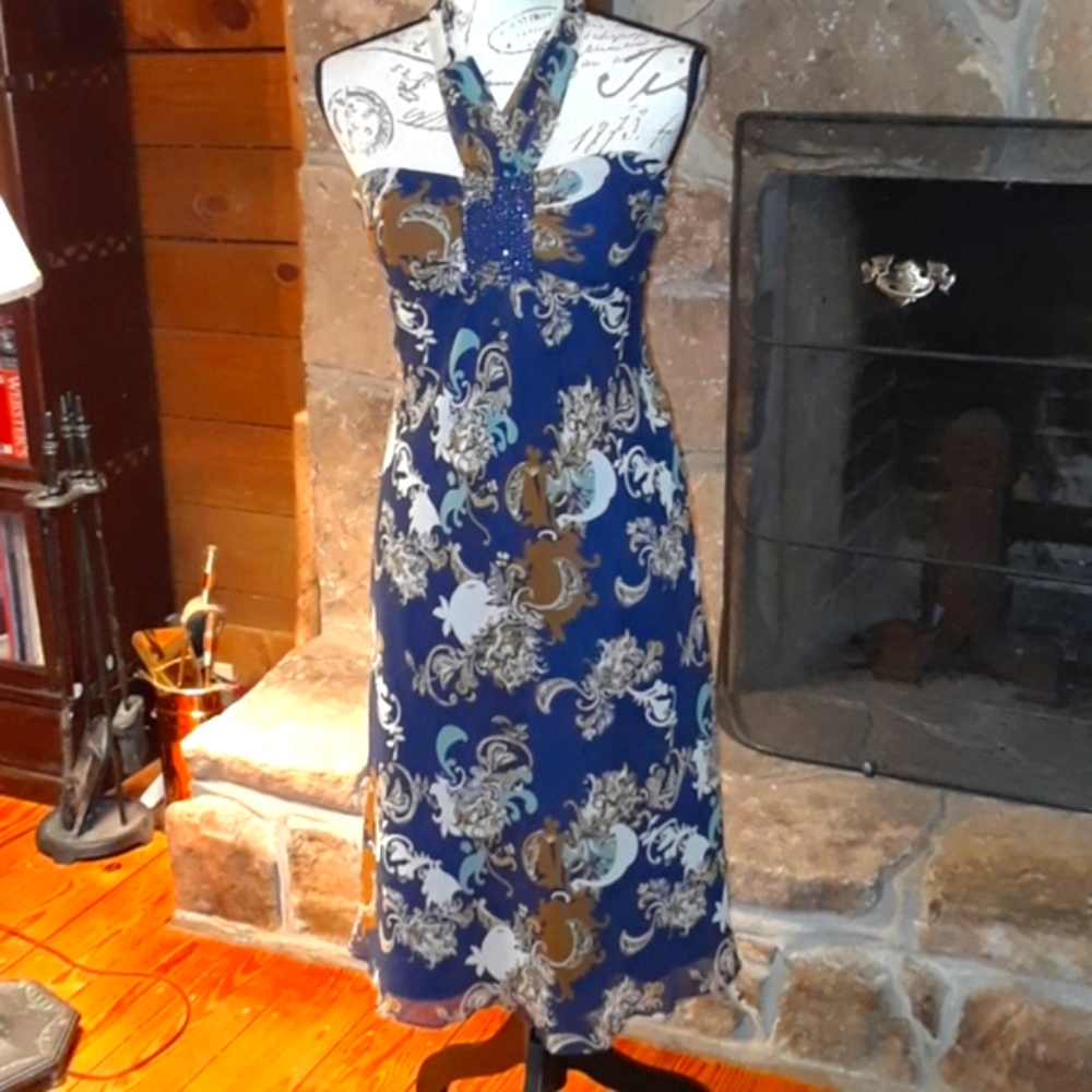BCBG Paris silk halter dress